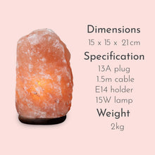 Load image into Gallery viewer, Haven Himalayan Crystal Handcrafted Salt Lamp Wooden Base, Medium