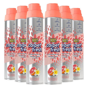 1001 Carpet Fresh 300ml Cans x6, Pink Grapefruit For Carpets, Rugs & Upholstery