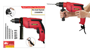 Terratek 710w Impact Electric Hammer drill with 9 Drill Pieces