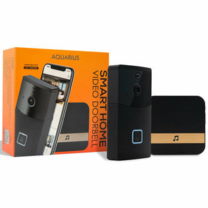 Aquarius Anti-Theft Wireless Smart Home Security Video Recording Doorbell, Black