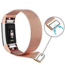 Load image into Gallery viewer, Aquarius Milanese Replacement Strap Band Compatible w/ Fitbit Charge2, Rose Gold