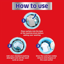 Load image into Gallery viewer, Dylon Brilliant White Repair with Oxi Stain Remover, 5 Sachets, 1pk or 6 pk