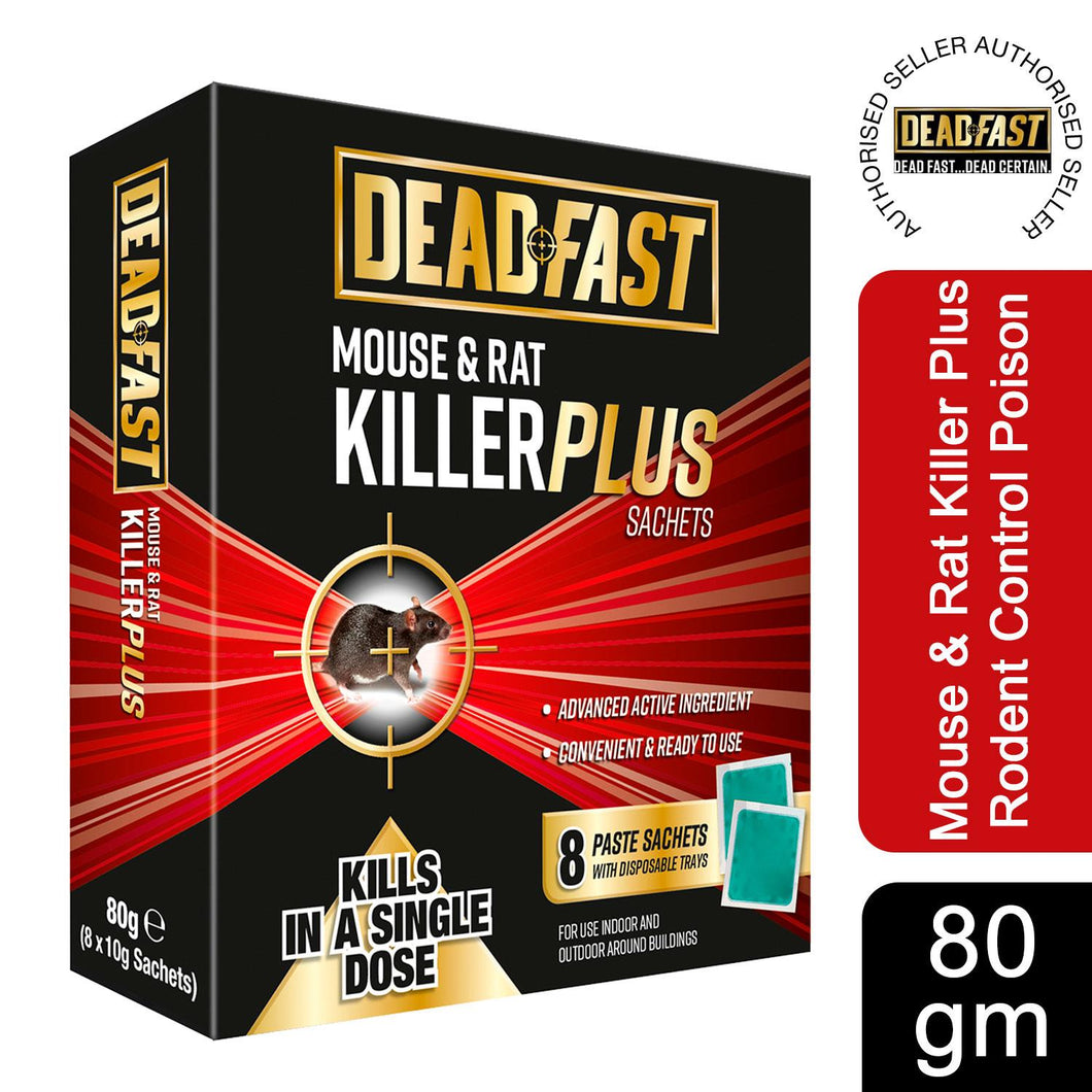 Deadfast Mouse and Rat Killer Plus Rodent Control Poison 8 Sachets