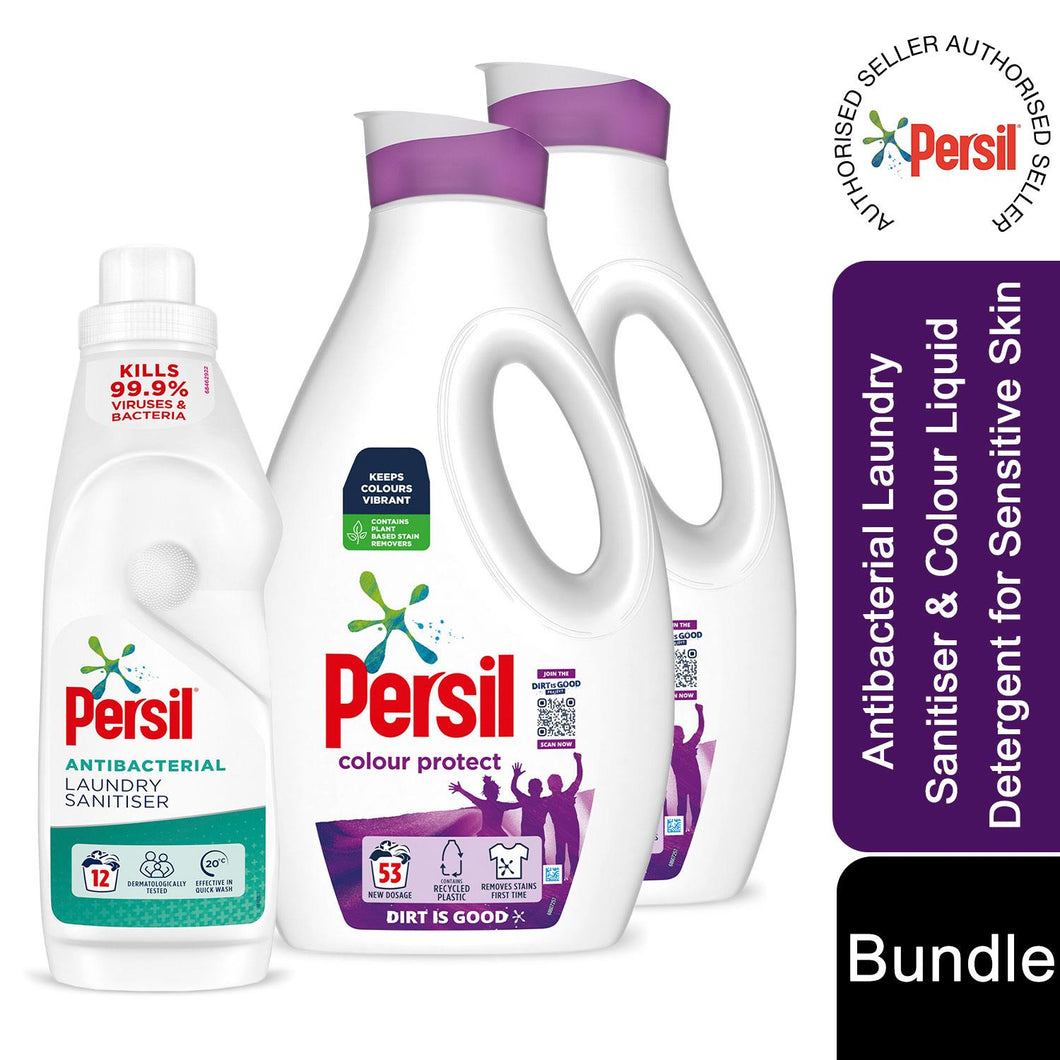 2x53W Persil Bio, NonBio or Colour LiquidDetergent & 12W Persil LaundrySanitiser