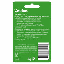 Load image into Gallery viewer, 3x4g Vaseline Lip Therapy+SPF15 PetroleumJelly Stick - Aloe/Original/Cocoa/Rosy