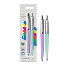 Load image into Gallery viewer, Parker Jotter Ballpoint Pen Pastel Collection Mint Purple Medium Nib Blue Ink 2x