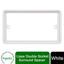 Load image into Gallery viewer, Schneider Electric Lisse Double Socket Surround Spacer GGBLSPC2S White