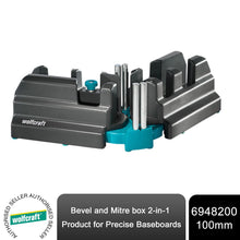 Load image into Gallery viewer, wolfcraft Bevel and Mitre box 2-in-1 product for Precise Baseboards, 100mm