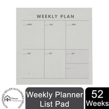 Load image into Gallery viewer, Haven Weekly Planner List Pad for Tasks, Goals, Notes, Meals &amp; Reminders