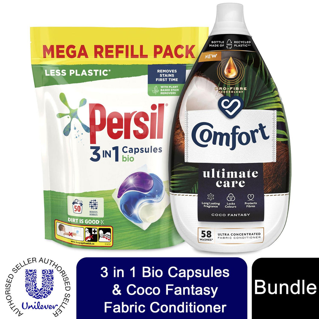 Laundry Bundle 1x50W Persil Bio Capsules & 1x58W Comfort Fabric Conditioner