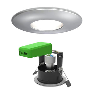 4lite WiZ Connected GU10 Smart LED Bulb with Chrome Fire Rated Downlight IP20