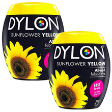 Load image into Gallery viewer, DYLON Washing Machine Fabric Dye Pod, Sunflower Yellow, 2 Packs of 350g