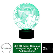 Load image into Gallery viewer, Aquarius LED 3D Colour Changing Hologram Night Light and Desk Lamp - Globe