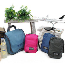 Load image into Gallery viewer, Travel Mate Water-resistant Portable Cosmetic Makeup Hanging Bag - Hot Pink