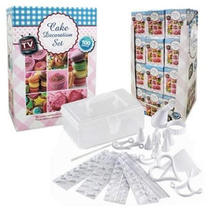 100-Piece Cake Decorating Set including Letter Holder and Stencils