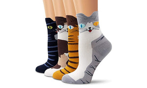 Four-Pack of Cotton Cat Socks