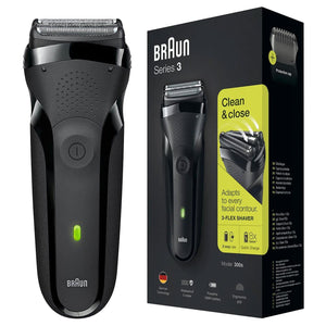 Braun Series 3 300s Electric Shaver For Men Black, 2 Pin Plug