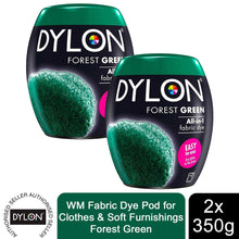 Load image into Gallery viewer, DYLON Washing Machine Fabric Dye Pod, Forest Green, 2 Packs of 350g
