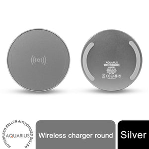 Aquarius Universal Wireless Charging Pad Round - Silver