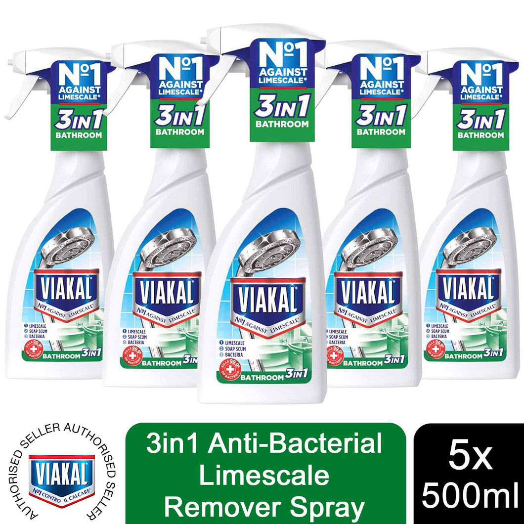 Viakal 3in1 Anti-Bacterial Limescale Remover Liquid & Spray, 500ml