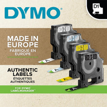 Load image into Gallery viewer, DYMO Labels Self Adhesive D1 9mm x 7mm Black Print on Blue Tape Authentic