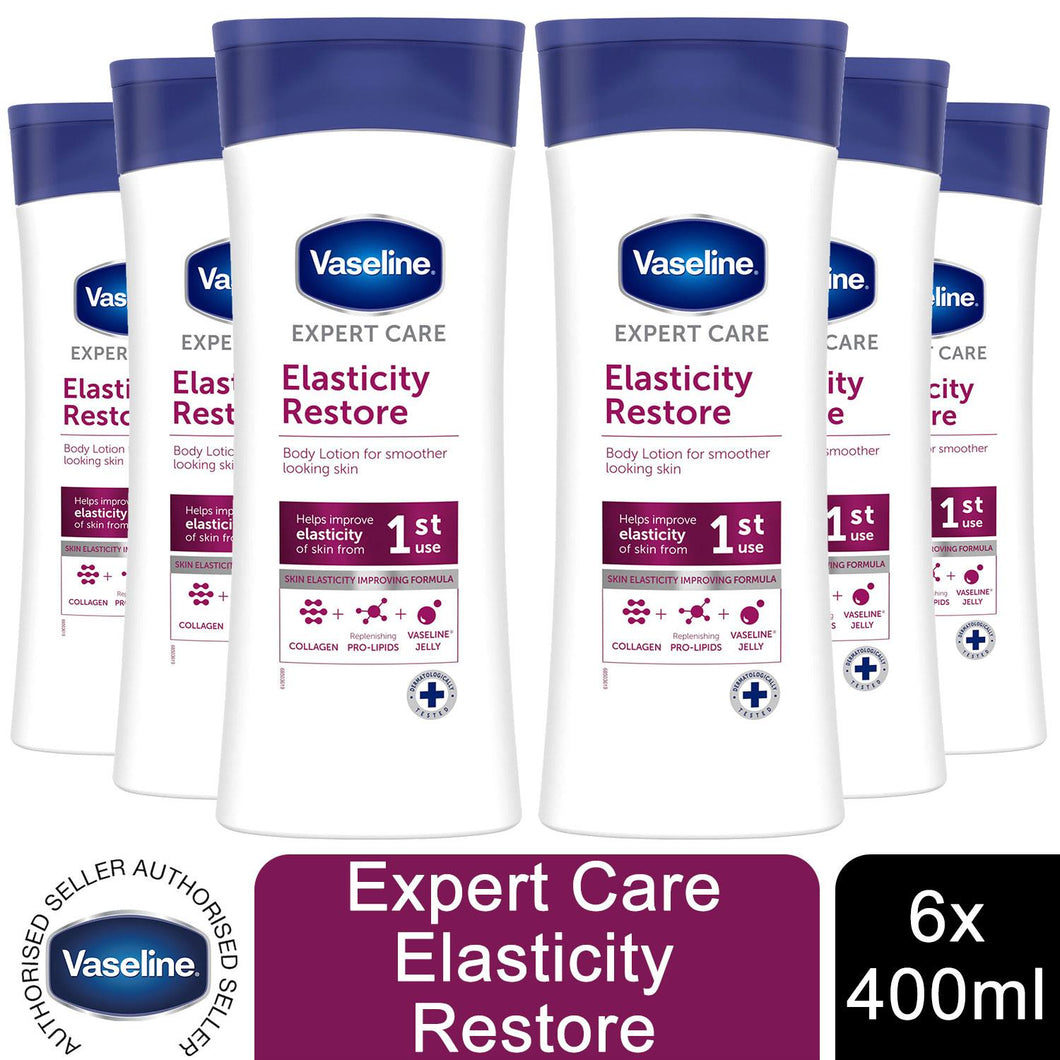 6x400ml Vaseline ExpertCare Instant DrySkin Rescue or Elasticity Restore Lotion
