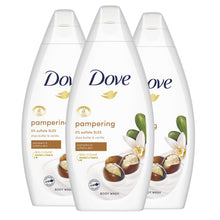 Load image into Gallery viewer, 3pk of 720ml Dove Pampering 0% Sulfate SLES Shea Butter &amp; Vanilla Body Wash