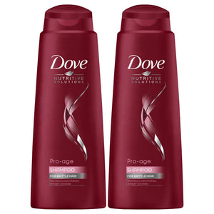 2pk of 400ml Dove Nutritive Solutions Pro-Age Shampoo For Brittle Hair