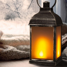 Load image into Gallery viewer, PMS Antique Dancing Flame Effect Battery Powered Garden LED 8.5" Lantern