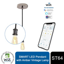 Load image into Gallery viewer, 4lite WiZ Connected SMART LED Pendant with ST64 Amber Vintage Lamp WiFi