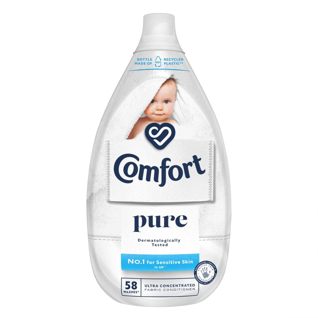 3x of 870ml Comfort Ultimate Care Pure Ultra-Concentrated Fabric Conditioner 58W