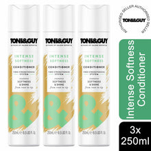 Load image into Gallery viewer, 3x 250ml Toni &amp; Guy Intense Softness Conditioner with Fiber Strengthening System