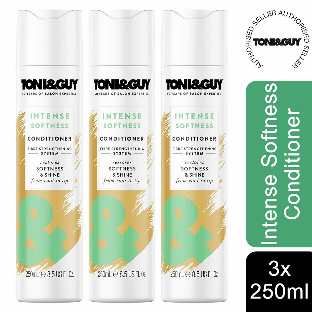 3x 250ml Toni & Guy Intense Softness Conditioner with Fiber Strengthening System