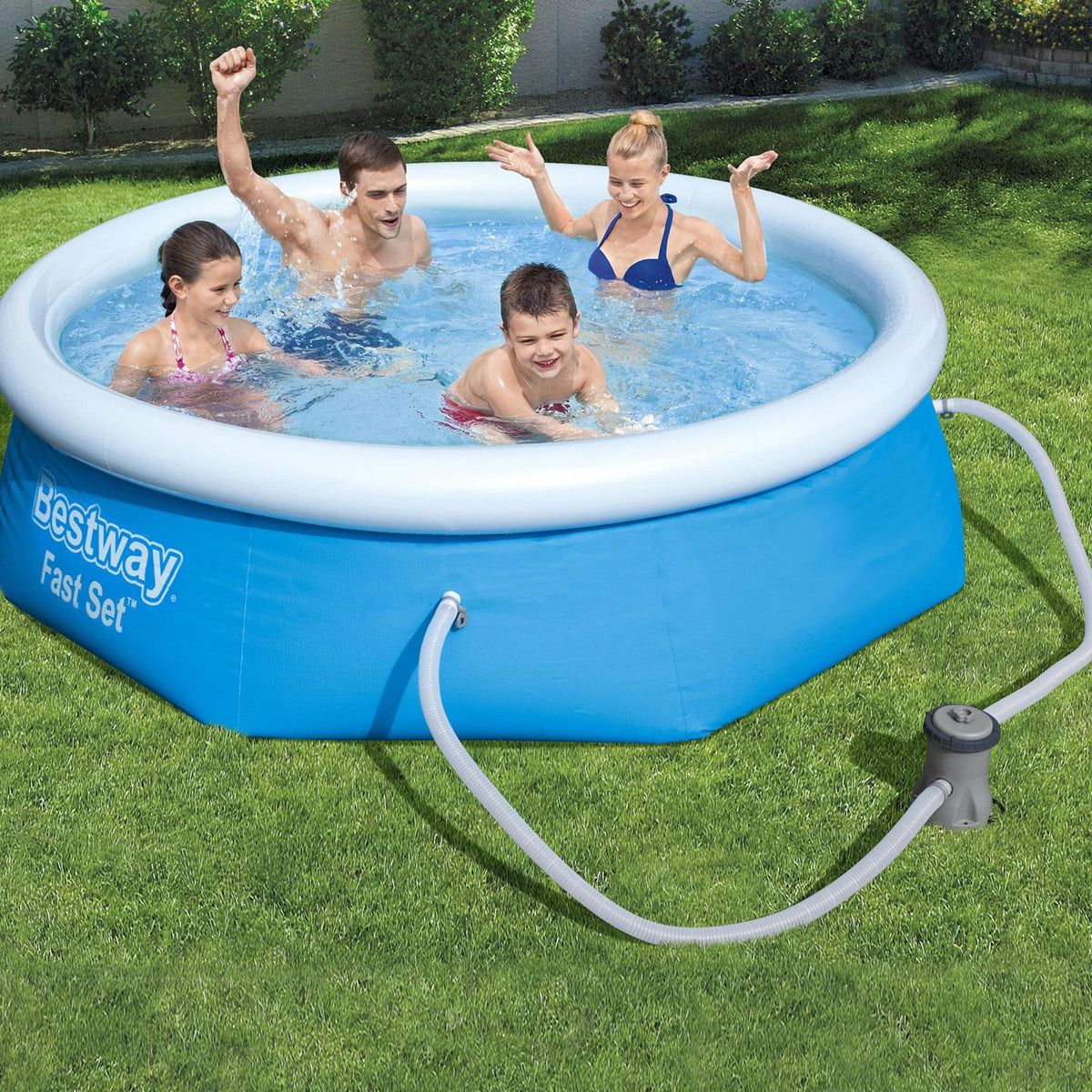 Bestway Inflatable Family Paddling Swimming Round Pool 8ft X 26