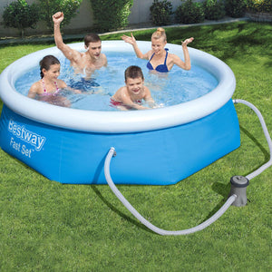 Bestway Inflatable Family Paddling Swimming Round Pool 8ft X 26" With Filter Pump, 2100L