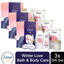 Load image into Gallery viewer, Dove Winter Love Bath &amp; Body 6pcs Gift Set For Her with Soy Candle &amp; Eye Mask