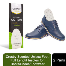 Load image into Gallery viewer, Crosby Scented Unisex Foot Lenght Insoles for Footwear, 2 Pairs Natural Cotton