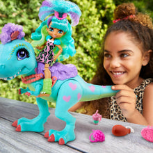 Load image into Gallery viewer, Cave Club Rockelle Doll and Tyrasaurus Dinosaur Figure