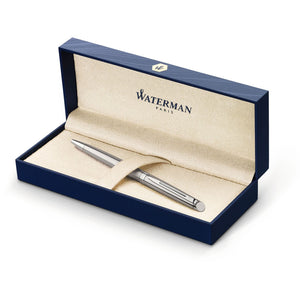 Waterman Hemisphere Ballpoint Pen Stainless Steel Chrome Trim Blue Ink Gift Box