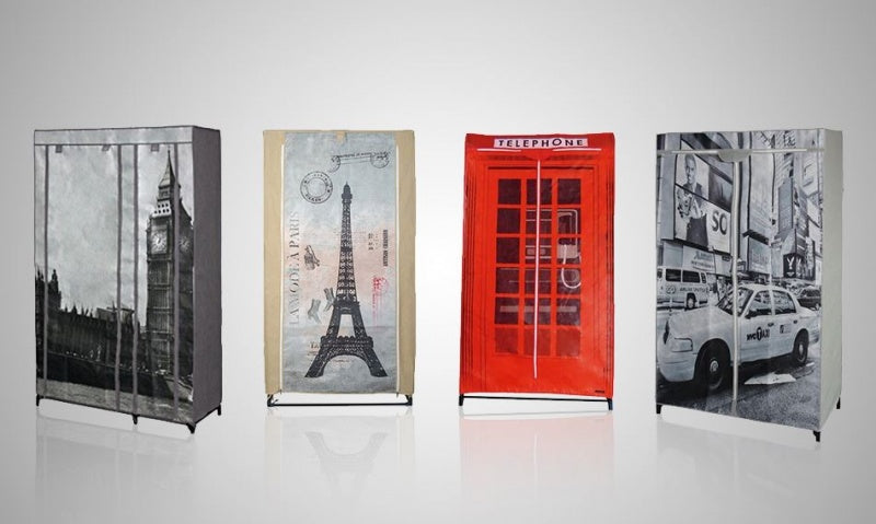 Jocca Fabric Light-Weight & Easy To Use Telephone Booth Print Shoe Wardrobe