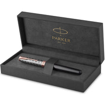 Load image into Gallery viewer, Parker Sonnet Fountain Pen Premium Grey Medium 18K Gold Nib Black Ink Gift Box