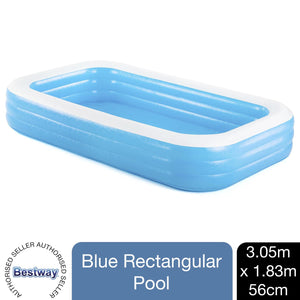 Bestway Inflatable 10' x 6' x 22"/3.05m x 1.83m x 56cmFamily Rectangular Pool