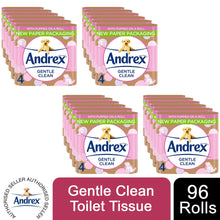 Load image into Gallery viewer, Andrex Toilet Roll Gentle Clean Fragrance-Free 2 Ply Toilet Paper, 96 Rolls