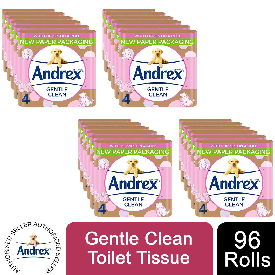 Andrex Toilet Roll Gentle Clean Fragrance-Free 2 Ply Toilet Paper, 96 Rolls