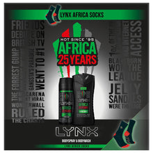 Load image into Gallery viewer, Lynx Africa Gift Set, Present For Brothers, Boys &amp; Teens, Duo Deodorant &amp; Socks
