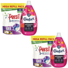 Load image into Gallery viewer, Laundry Bundle 2x50W Persil Colour Capsules &amp; 2x58W Comfort Fabric Conditioner