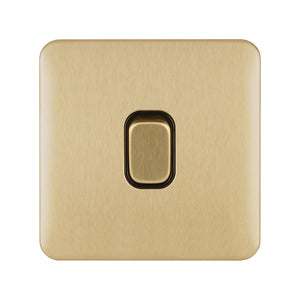 Schneider Electric Lisse Single 2 Way Light Switch 10AX GGBL1012BSB Satin Brass
