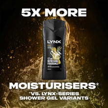 Load image into Gallery viewer, 3pk of 250ml Lynx 12hrs Refreshing Fragrance Shower Gel with 100% Moisturisers