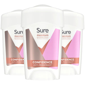 3x 45ml Sure Women 96 H Anti-Perspirant Deodrant Cream For Maximum Protection