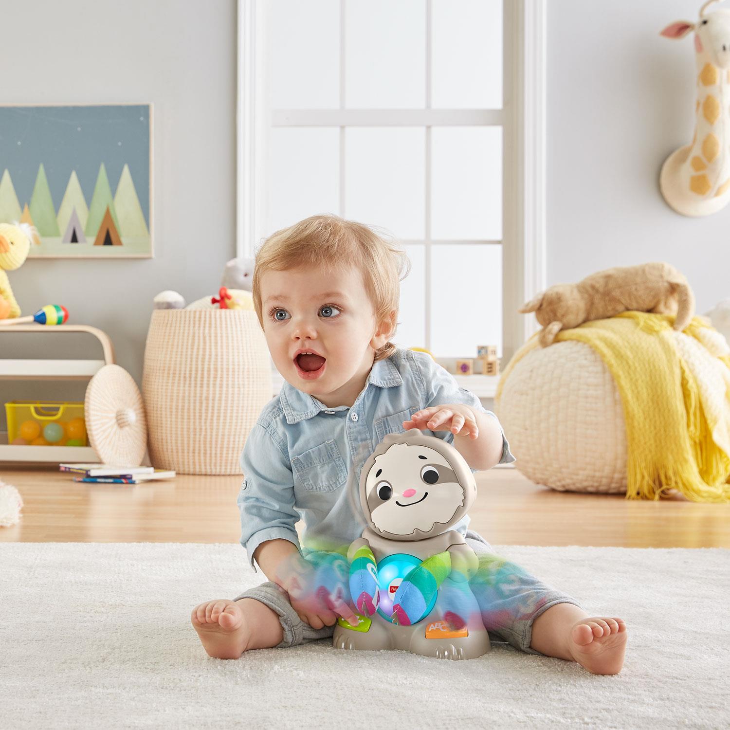 Fisher-Price Linkimals Smooth Moves Sloth, Baby Toy with Music & Light ...
